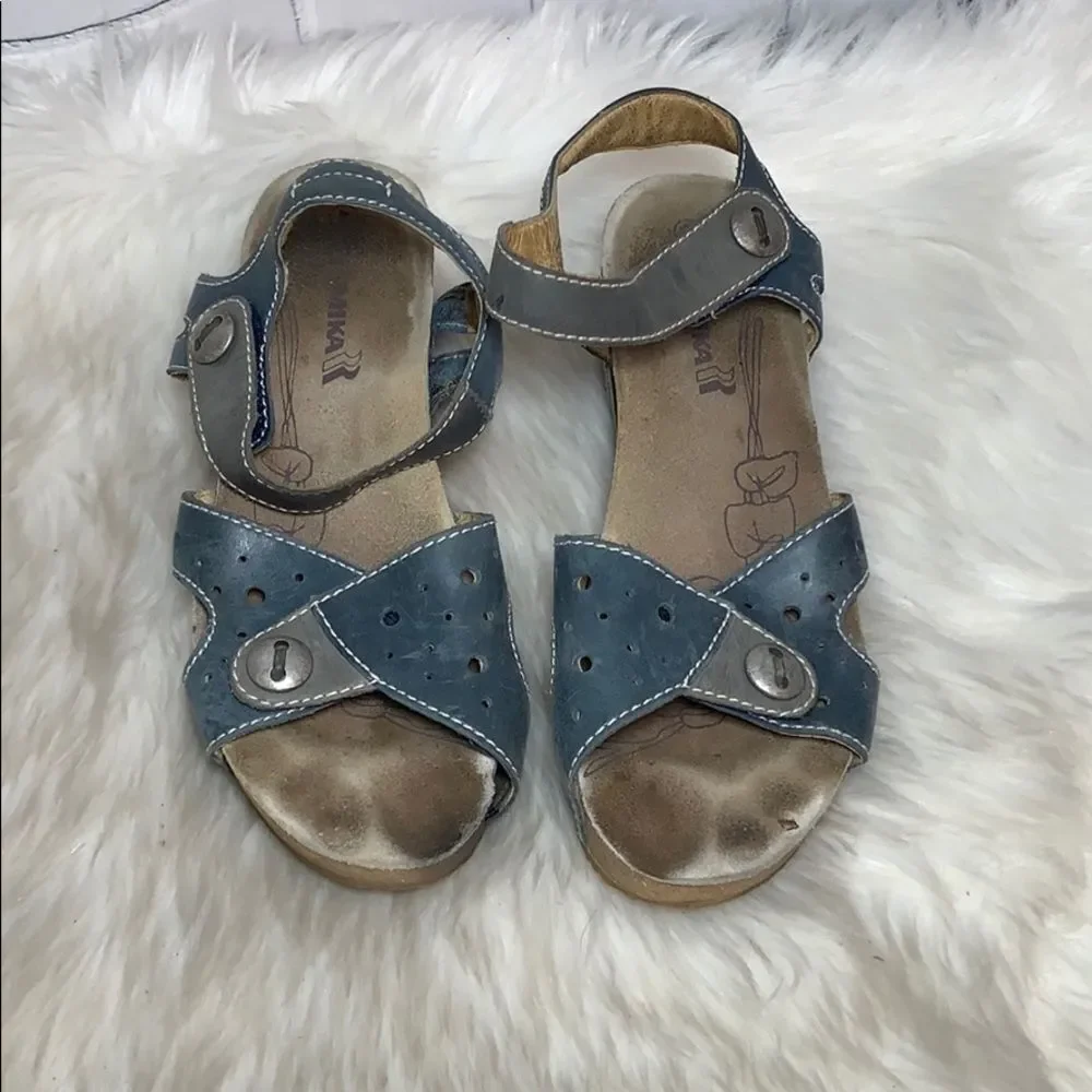 Romika‎ Florida 05 Denim Blue Leather Sandal Sz 41